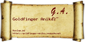 Goldfinger Anikó névjegykártya